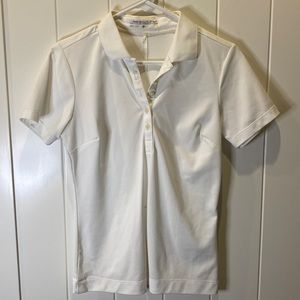 White Nike golf shirt